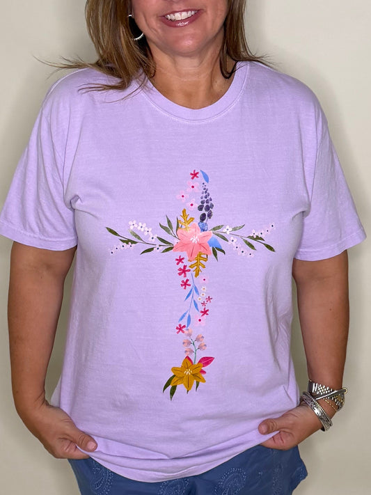 Floral Cross Tee
