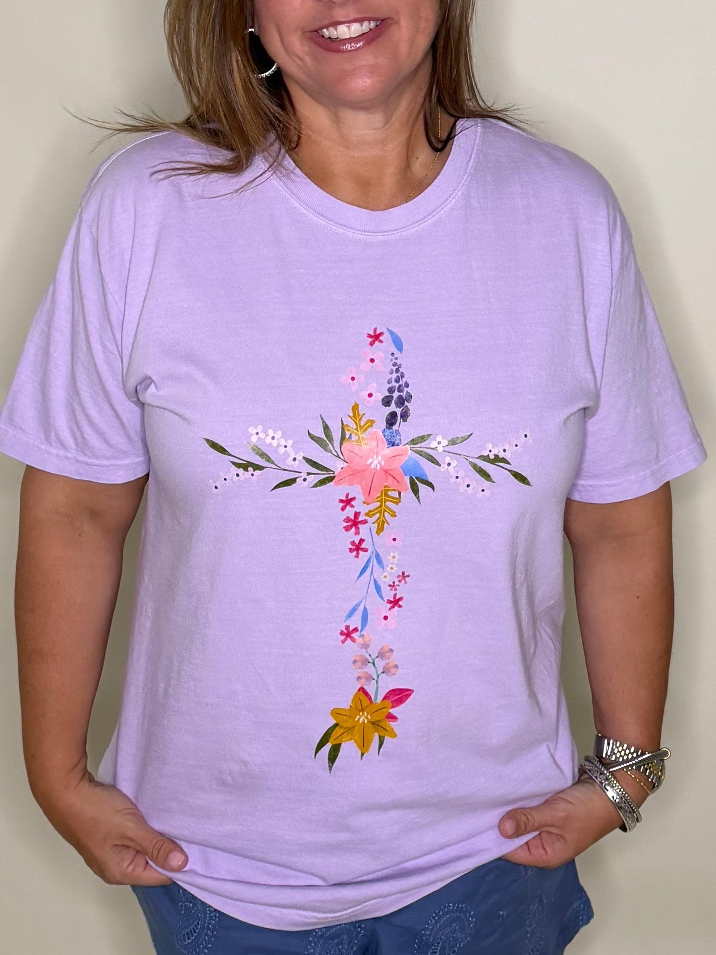 Floral Cross Tee