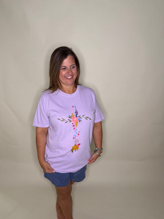 Floral Cross Tee